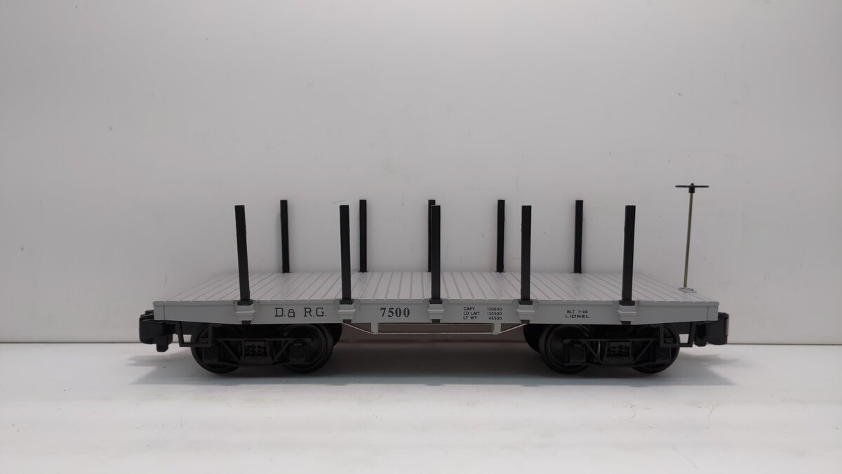 Lionel 8-87500 G Gauge Denver & Rio Grande Flatcar LN/Box