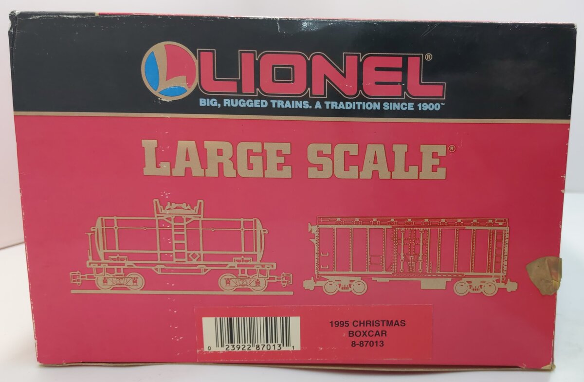 Lionel 8-87013 G Scale 1995 Christmas Boxcar LN/Box