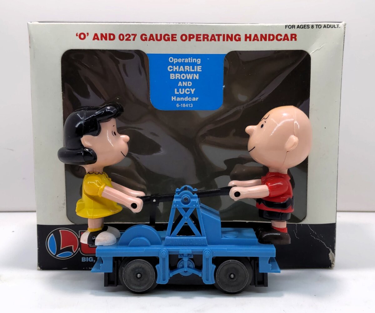 Lionel 6-18413 O Gauge Operating Charlie Brown and Lucy Handcar LN/Box