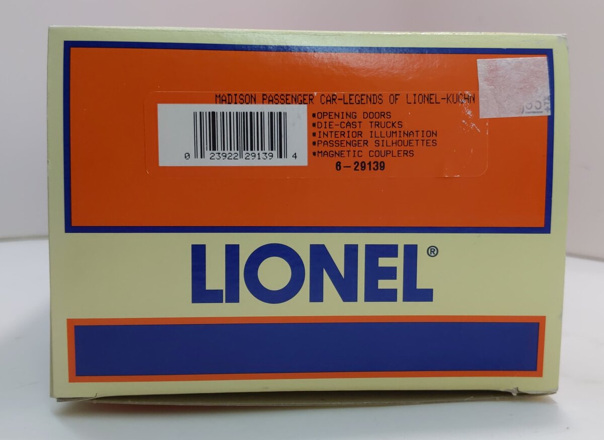 Lionel 6-29139 O Gauge Lionel Line "Kughn" Madison Passenger Car #2655 LN/Box