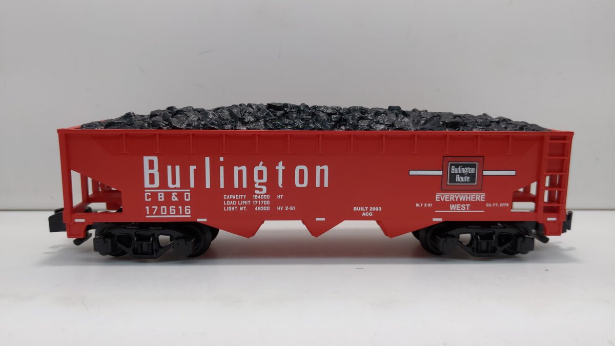 American Flyer 6-48622 S Gauge Burlington Hopper With Coal Load #170616 LN/Box