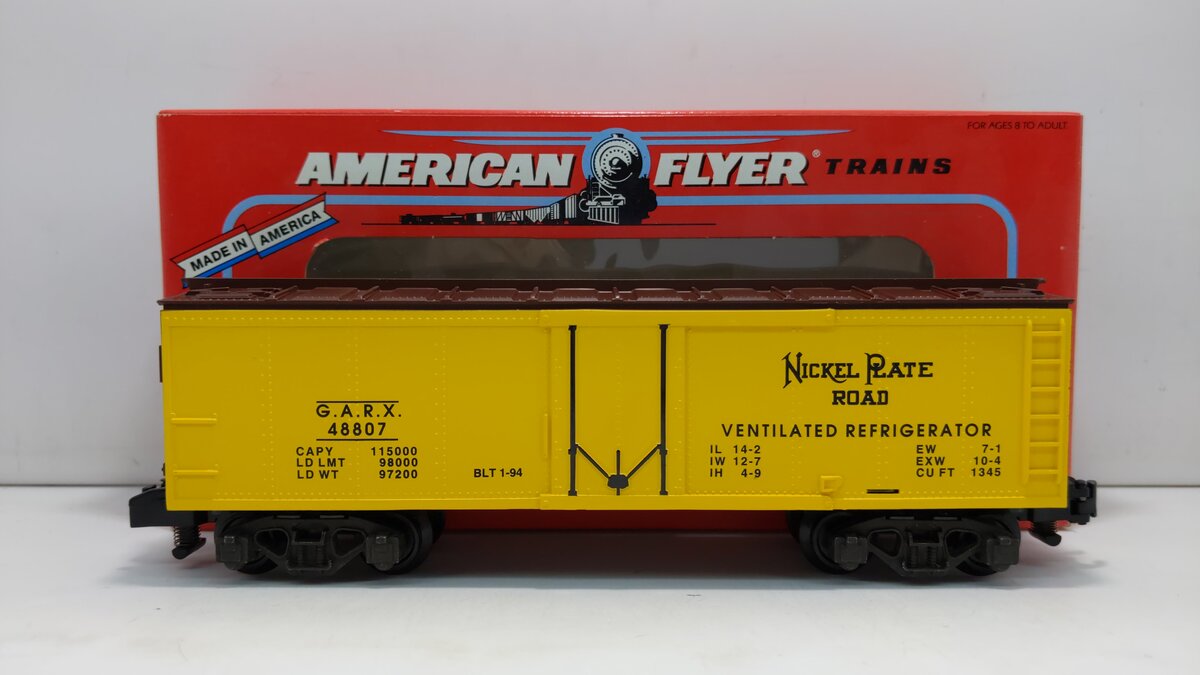 American Flyer 6-48807 S Scale Nickel Plate Road Refrigerator Car #48807 LN/Box