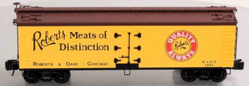 K-Line K742-8014 O Roberts Meat Wood-Sided Reefer Car #1005 LN/Box