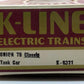K-Line K6321 O Gauge Union 76 Single Dome Tank Car #6321 LN/Box