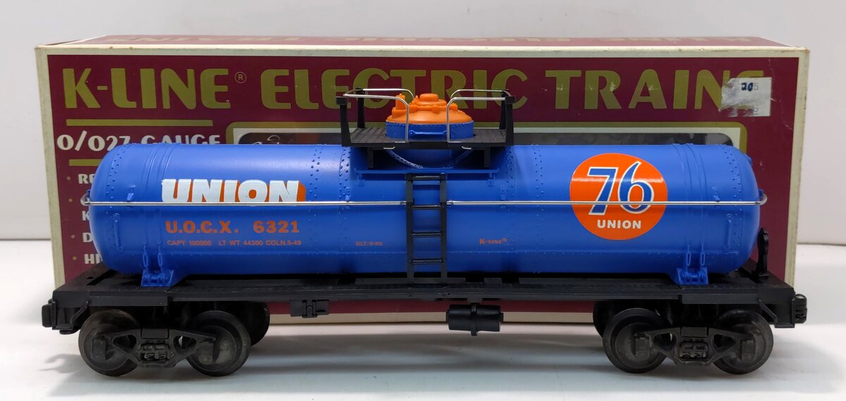 K-Line K6321 O Gauge Union 76 Single Dome Tank Car #6321 LN/Box
