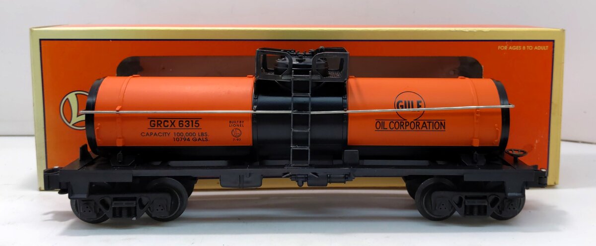 Lionel 6-19611 O Gauge Gulf Single Dome Tank Car #6315 LN/Box