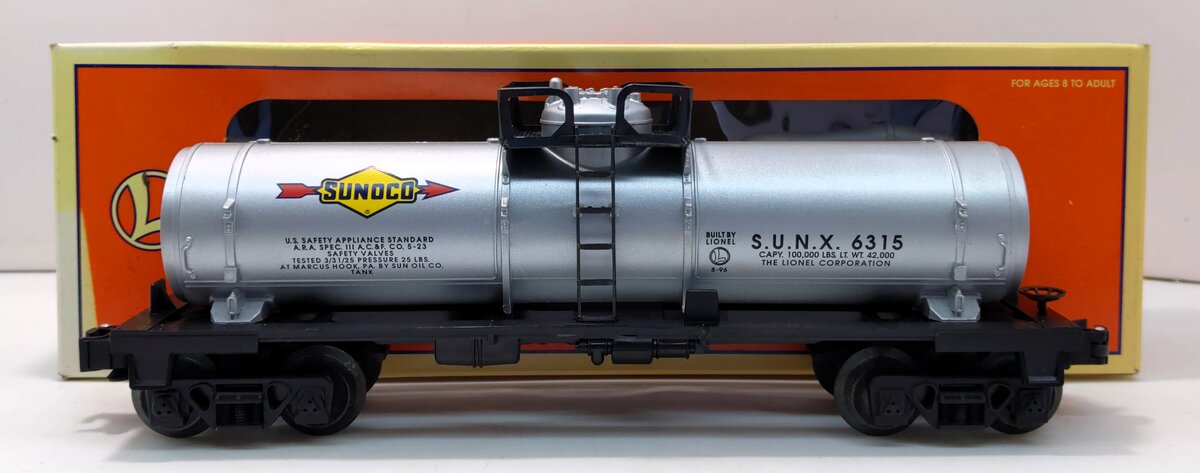 Lionel 6-19607 O Sunoco Single Dome Tank Car #6315 LN/Box