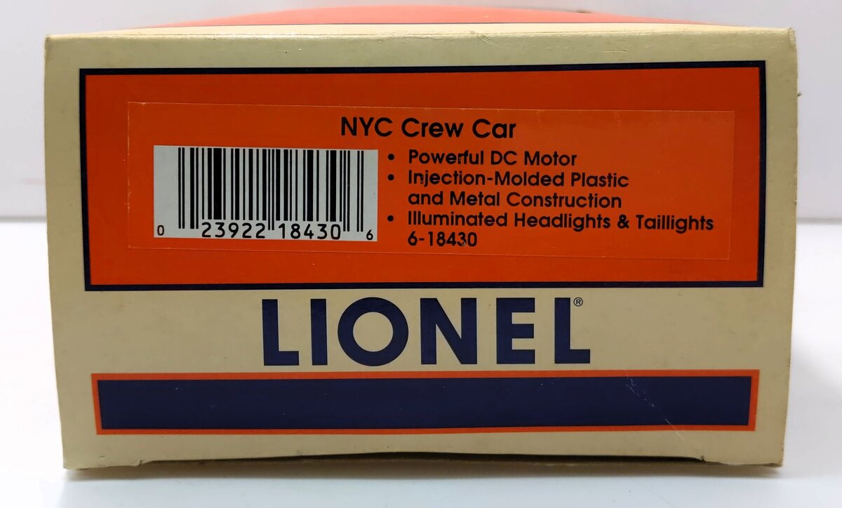 Lionel 6-18430 O Gauge New York Central Motorized Crew Car LN/Box
