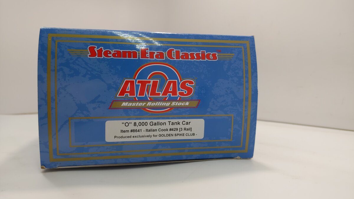Atlas 8641 O Gauge Italian Cook 8,000 Gallon Tank Car #429 - 3-Rail
