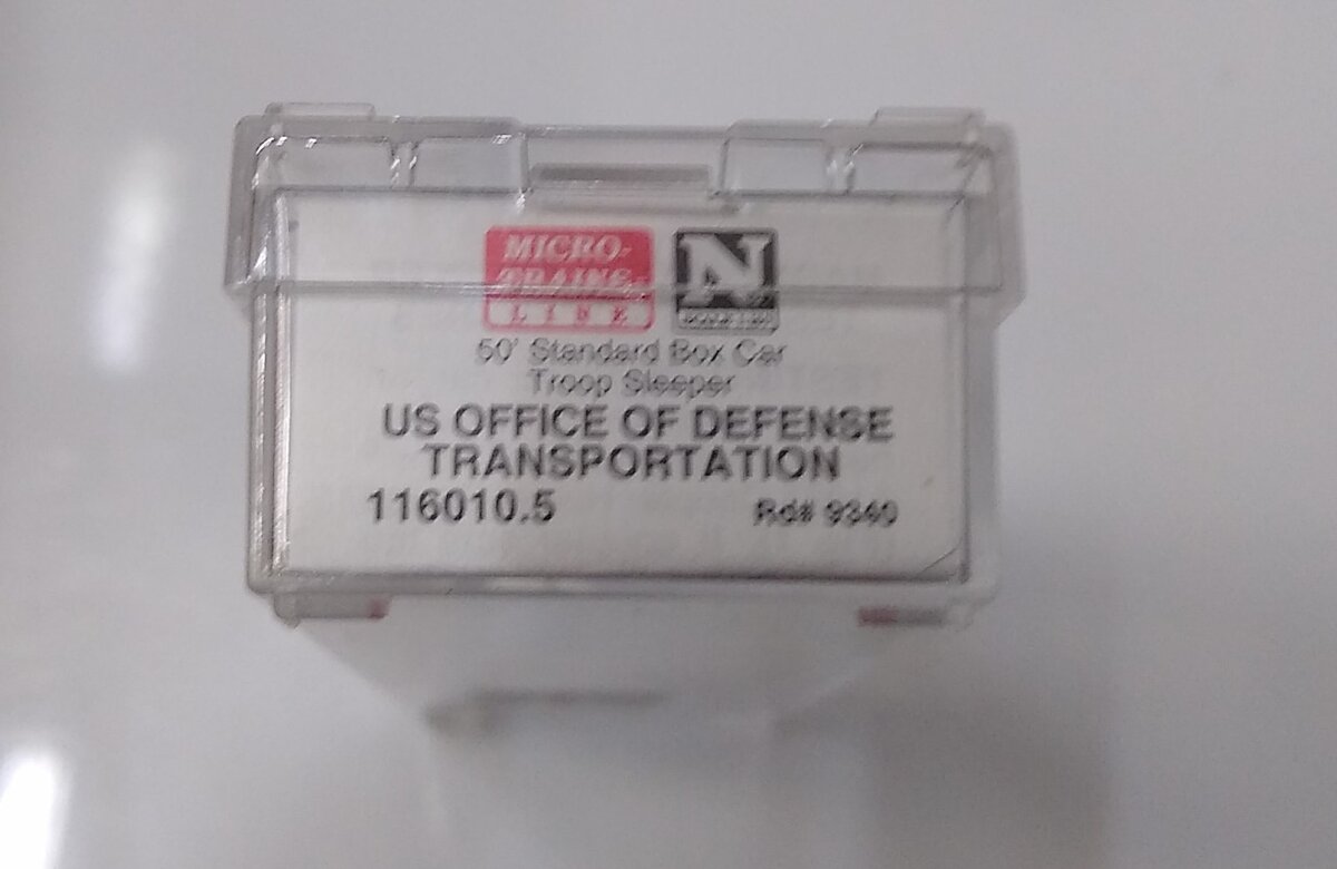 Micro-Trains 11600015 N US Office of Defense Trans 50' Troop Sleeper Car #9340 NIB