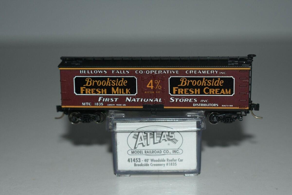 Atlas 41453 N Scale Brookside Creamery 40' Woodside Reefer #1835 NIB