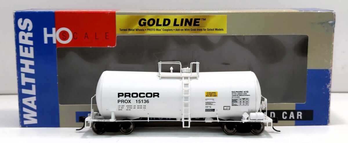 Walthers 932-7224 HO Scale Procor UTLX 16K Gal Flow Funnel Tank Car #15136