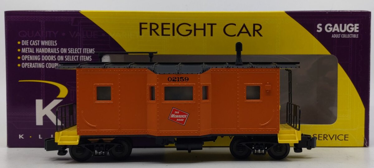 K-Line K511-026 S Gauge Milwaukee Road Caboose #02159 EX/Box
