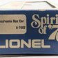 Lionel 6-7602 O Gauge Spirit of 76 State of Pennsylvania Boxcar #7602 NIB