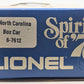 Lionel 6-7612 O Gauge State of North Carolina Boxcar #7612 LN/Box