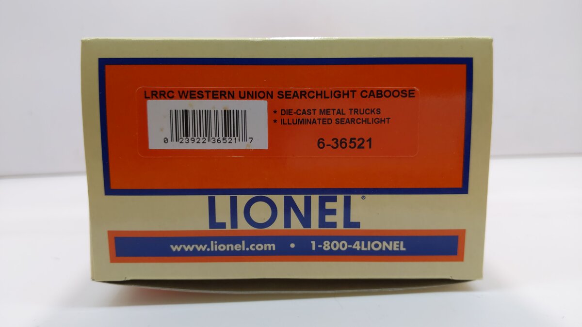 Lionel 6-36521 O Gauge LRRC Western Union Telegraph Co. Searchlight Caboose LN/Box