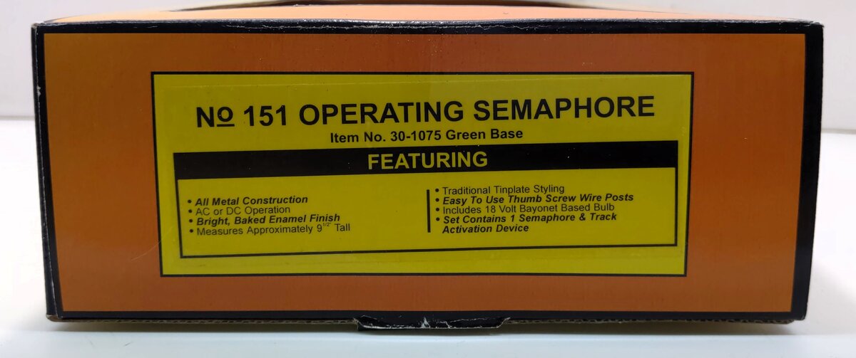 MTH 30-1075 O Operating Semaphore Signal No.151 LN/Box