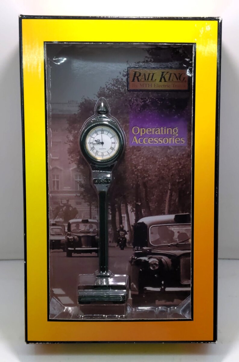 MTH 30-1094 O Scale Dark Green Operating Die-Cast Street Clock LN/Box
