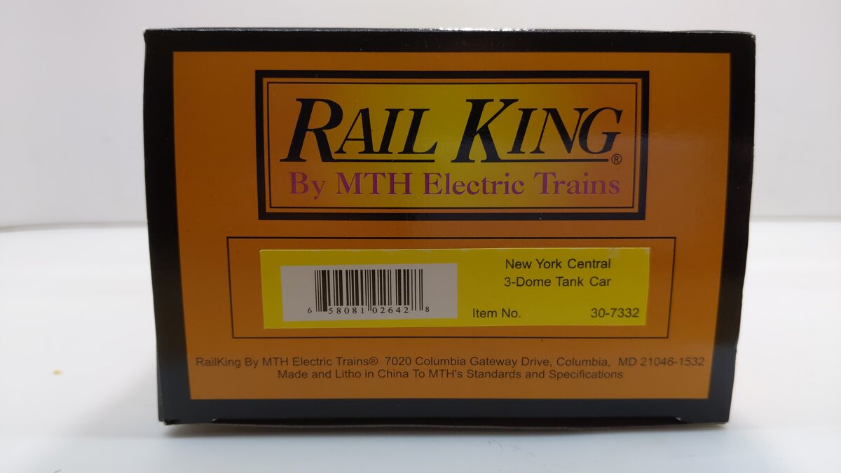 MTH 30-7332 O New York Central 3 Dome Tank Car #101019 LN/Box