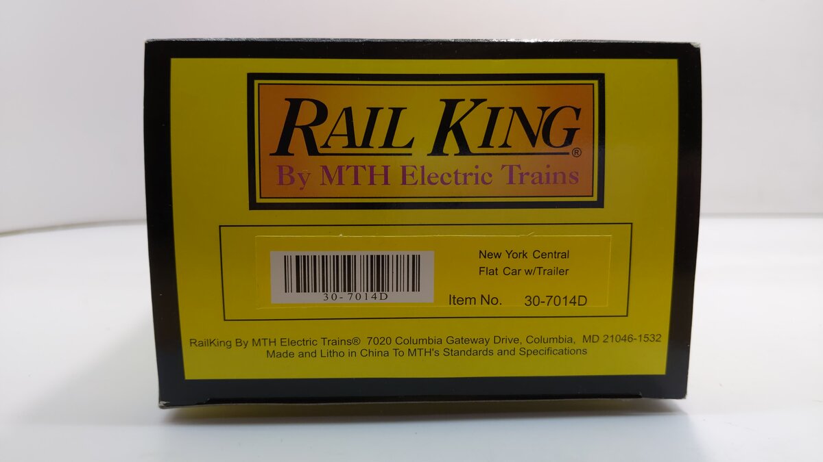 MTH 30-7014D O Gauge New York Central Flat Car w/Trailer #506098 EX/Box