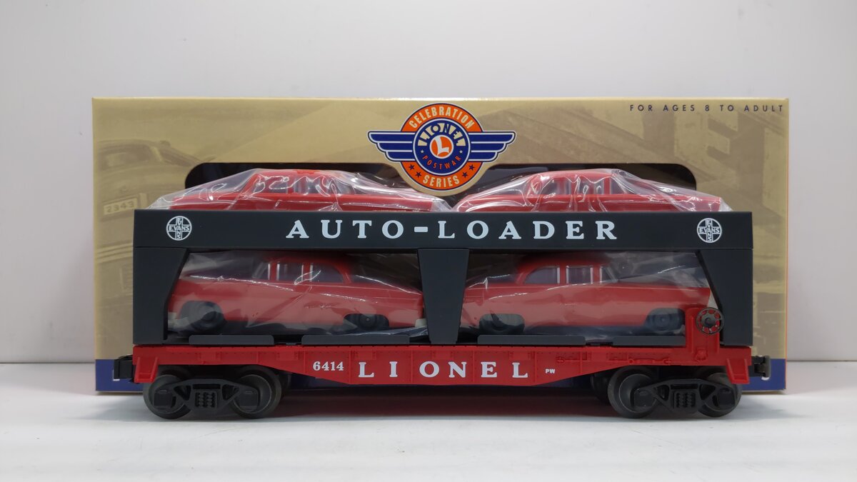 Lionel 6-19427 O Gauge PWC Evans Auto Loader w/ 4 Red Cars #6414 LN/Box