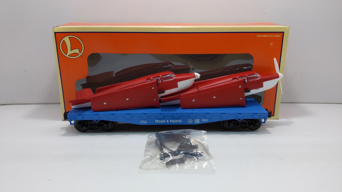 Lionel 6-17516 O Gauge Texas & Pacific Flatcar w/2 Beechcraft Bonanza Planes LN/Box