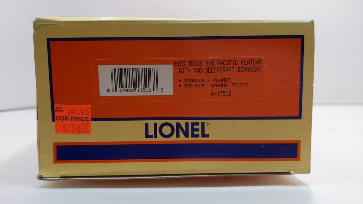 Lionel 6-17516 O Gauge Texas & Pacific Flatcar w/2 Beechcraft Bonanza Planes LN/Box