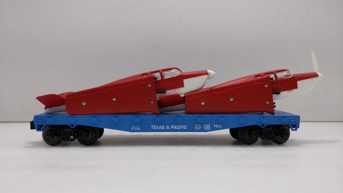 Lionel 6-17516 O Gauge Texas & Pacific Flatcar w/2 Beechcraft Bonanza Planes LN/Box