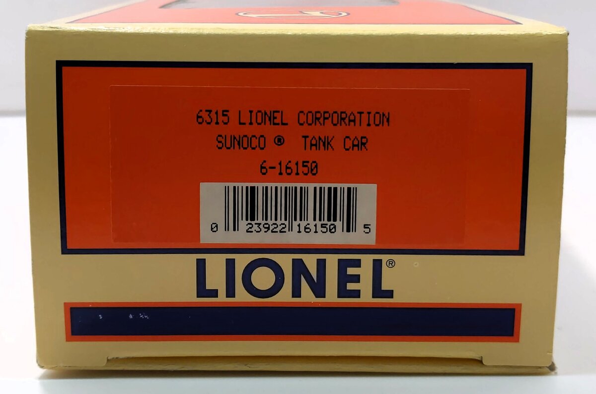 Lionel 6-16150 O Gauge Sunoco Single Dome Tank Car #6315 NIB
