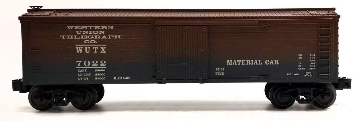 Lionel 6-26165 O Gauge LRRC Western Union Telegraph Co. Woodsided Reefer #7022 LN/Box