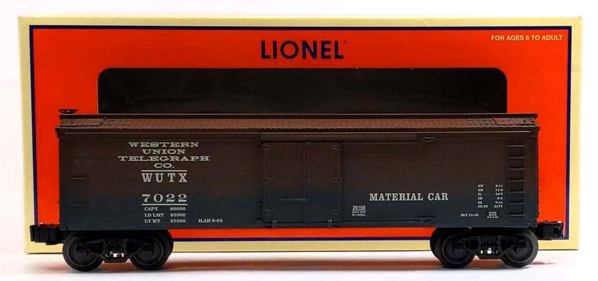 Lionel 6-26165 O Gauge LRRC Western Union Telegraph Co. Woodsided Reefer #7022 LN/Box