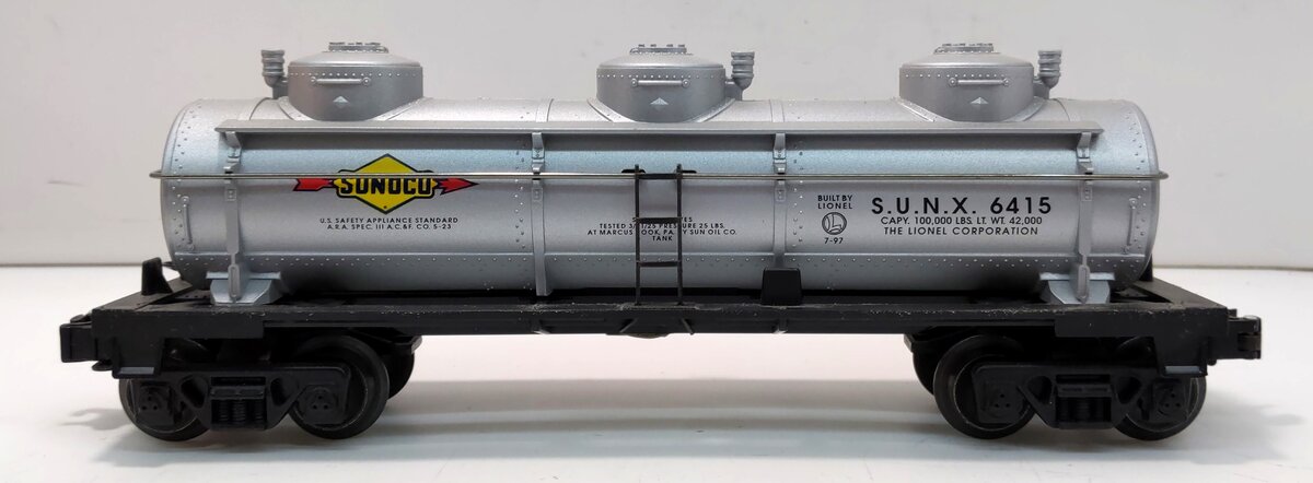 Lionel 6-16152 O Gauge Sunoco 3-Dome Tank Car #6415 LN/Box