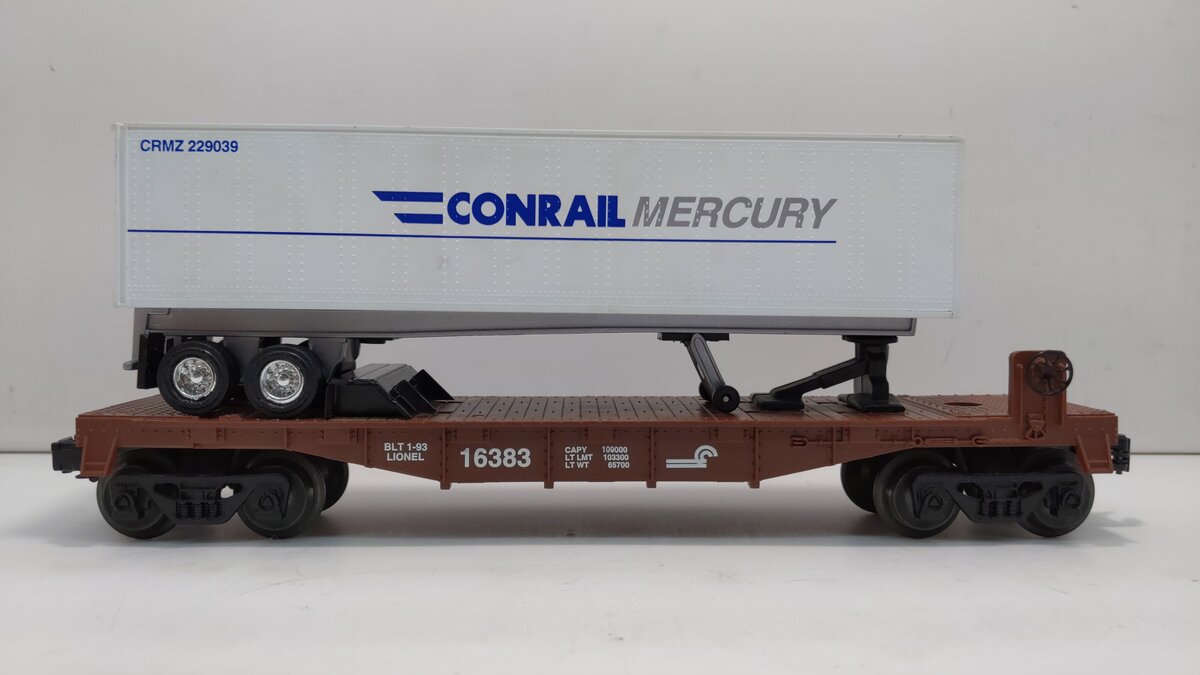 Lionel 6-16383 O Gauge Conrail Flatcar w/Trailer LN/Box