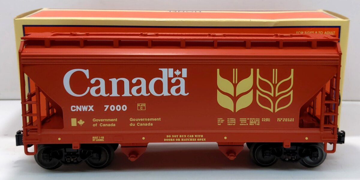Lionel 6-17010 O Gauge Canada ACF 2-Bay Covered Hopper Car #7000 LN/Box