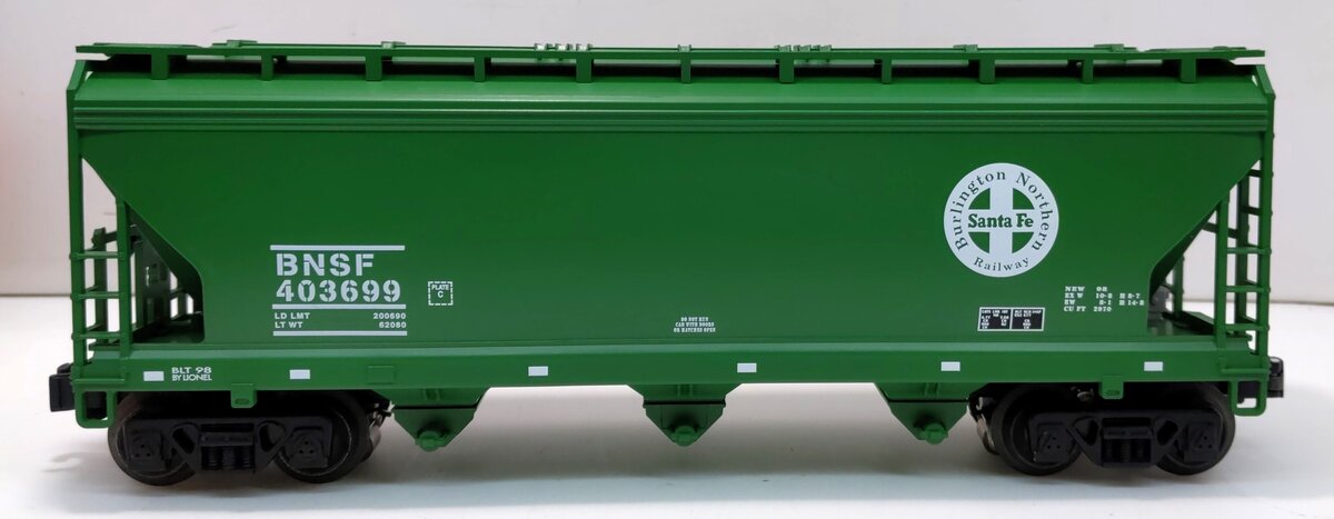 Lionel 6-17135 O Gauge BNSF ACF 3-Bay Covered Hopper #403699 With ETD LN/Box