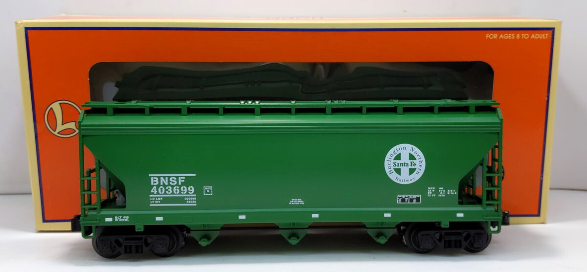 Lionel 6-17135 O Gauge BNSF ACF 3-Bay Covered Hopper #403699 With ETD LN/Box
