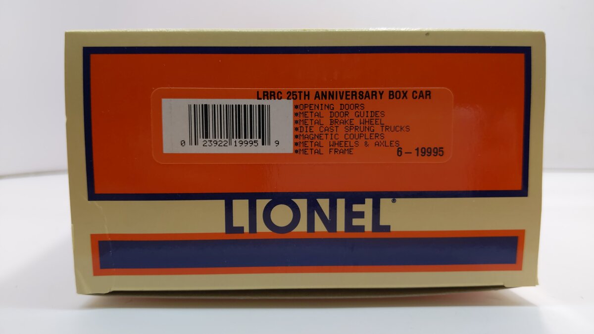 Lionel 6-19995 O Gauge LRRC 25th Anniversary Lionel Boxcar NIB