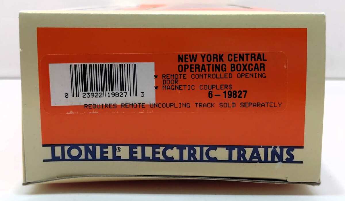 Lionel 6-19827 O Gauge New York Central Operating Box Car #19827 EX/Box