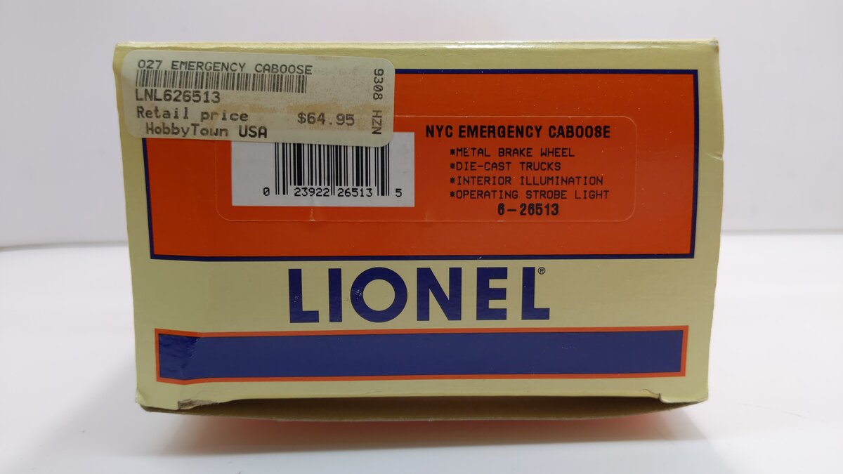 Lionel 6-26513 O Gauge NYC Emergency First Aid Caboose LN/Box