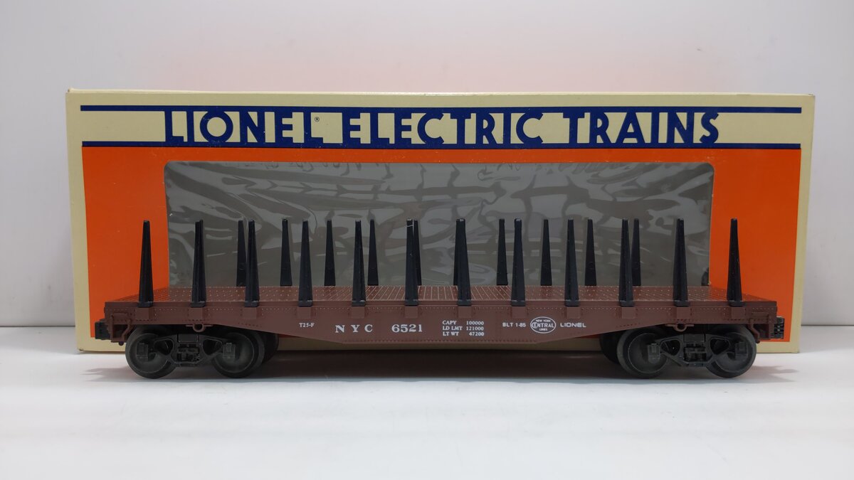 Lionel 6-6521 O Gauge New York Central Flatcar with Stakes LN/Box