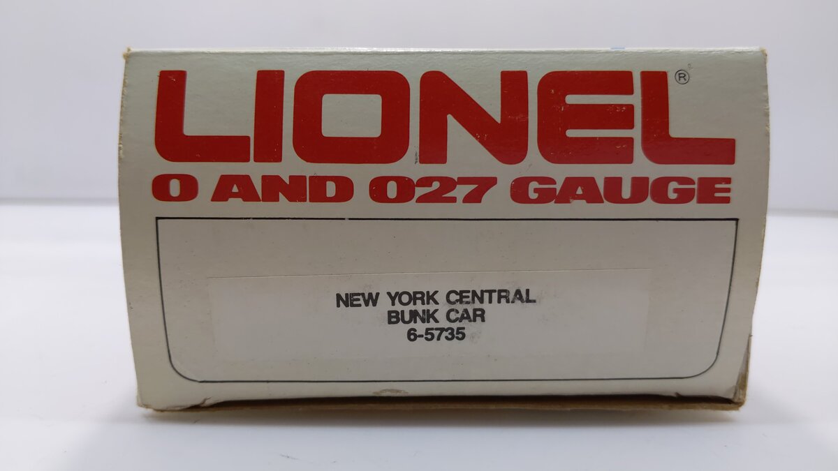 Lionel 6-5735 O Gauge New York Central Wood-Sided Bunk Car #5735 LN/Box