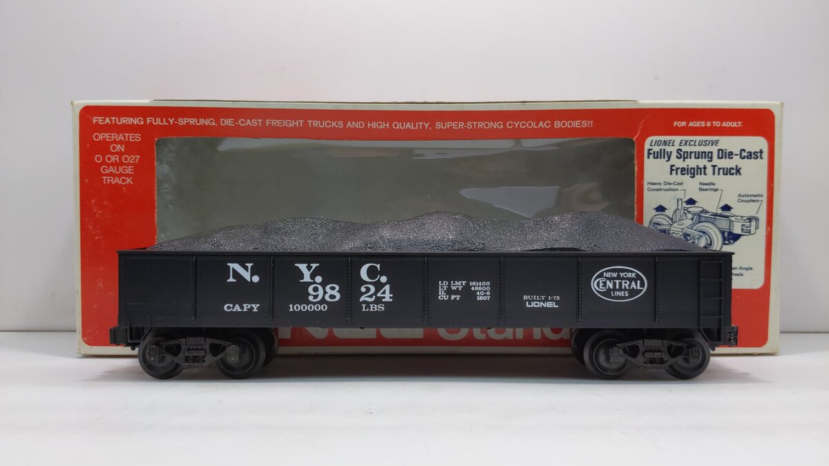 Lionel 6-9824 O Gauge New York Central Gondola with Coal Load LN/Box