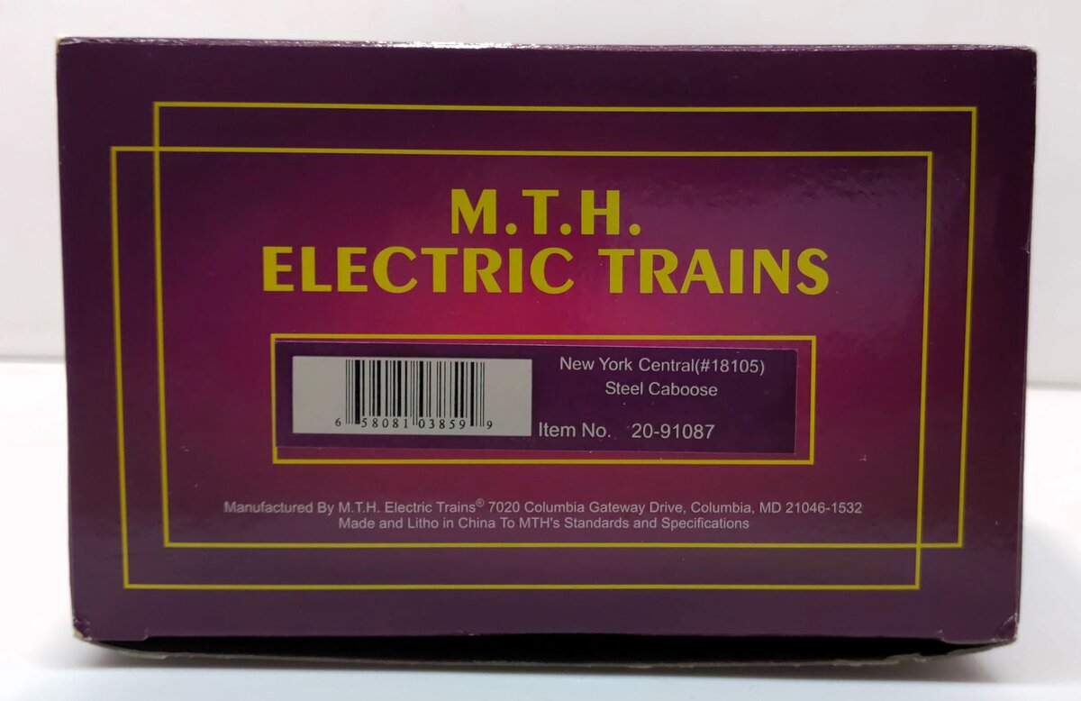 MTH 20-91087 O New York Central Steel Caboose #18105 LN/Box