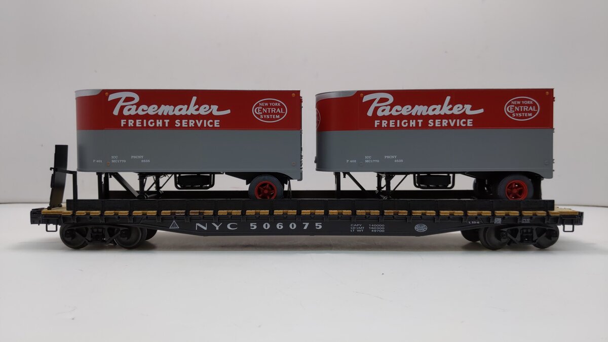 Lionel 6-27562 O New York Central PS-4 Flat Car w/ Piggyback Trailers #506075 LN/Box