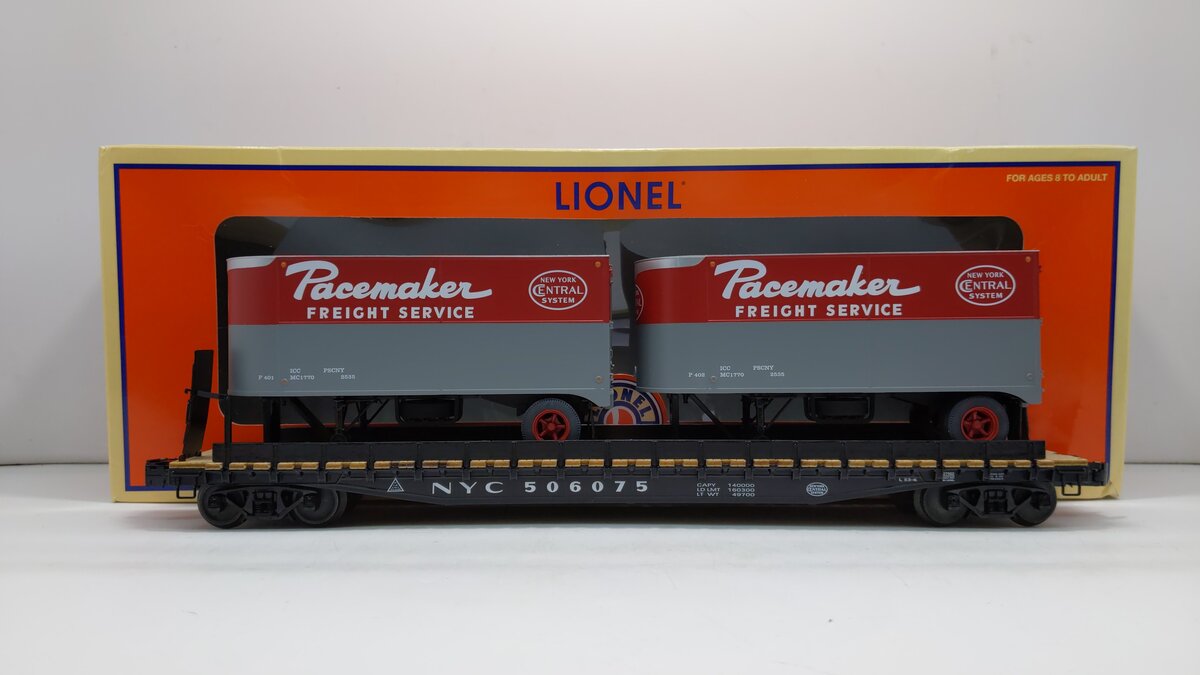 Lionel 6-27562 O New York Central PS-4 Flat Car w/ Piggyback Trailers #506075 LN/Box