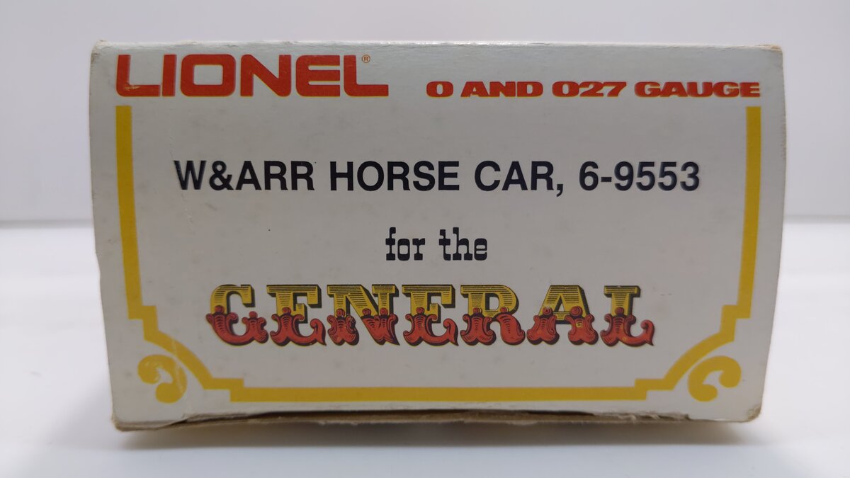 Lionel 6-9553 O Gauge Western & Atlantic Horse Car LN/Box