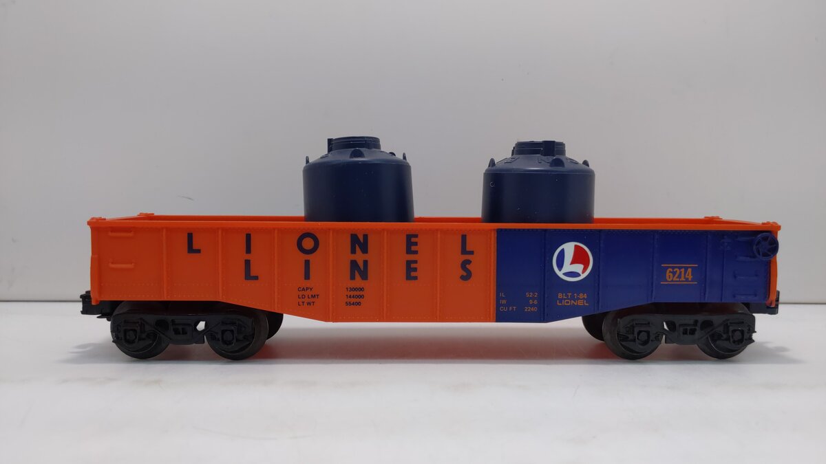 Lionel 6-6214 O Gauge Lionel Lines Gondola w/Canisters LN/Box