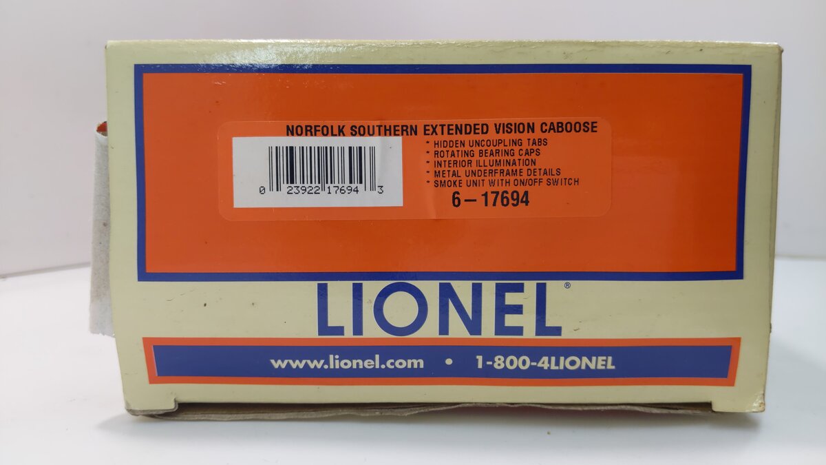 Lionel 6-17694 O Gauge Norfolk Southern Extended Vision Caboose #555582 LN/Box