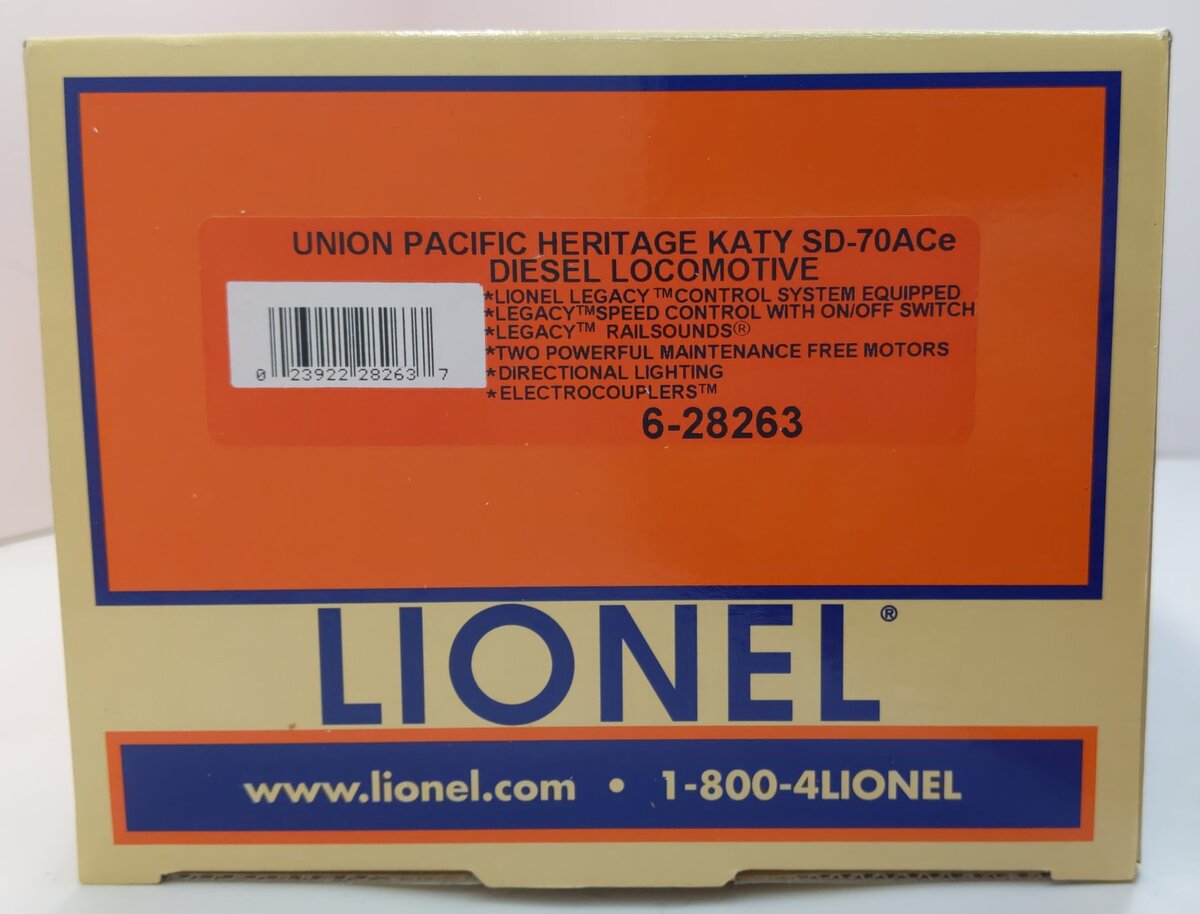 Lionel 6-28263 O MLR UP Heritage KATY Legacy SD70ACe Diesel Locomotive #1988 LN/Box