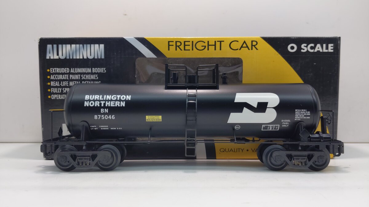 K-Line K-90014 Semi-Scale Burlington Northern Unibody Single Dome Tank #875046 LN/Box